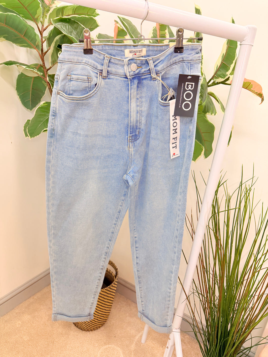 Ladies Blue Denim Mom Fit Jeans - size 6 to 14