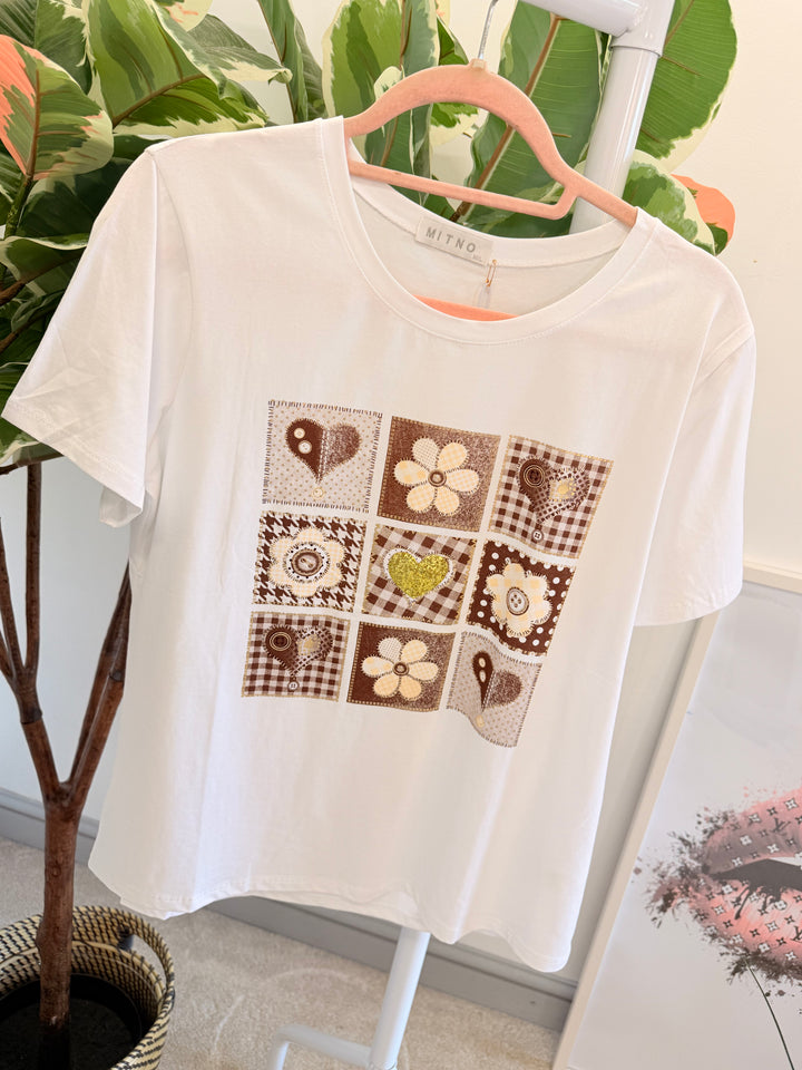 Ladies Fashion Summer T Tee Shirt - black & white