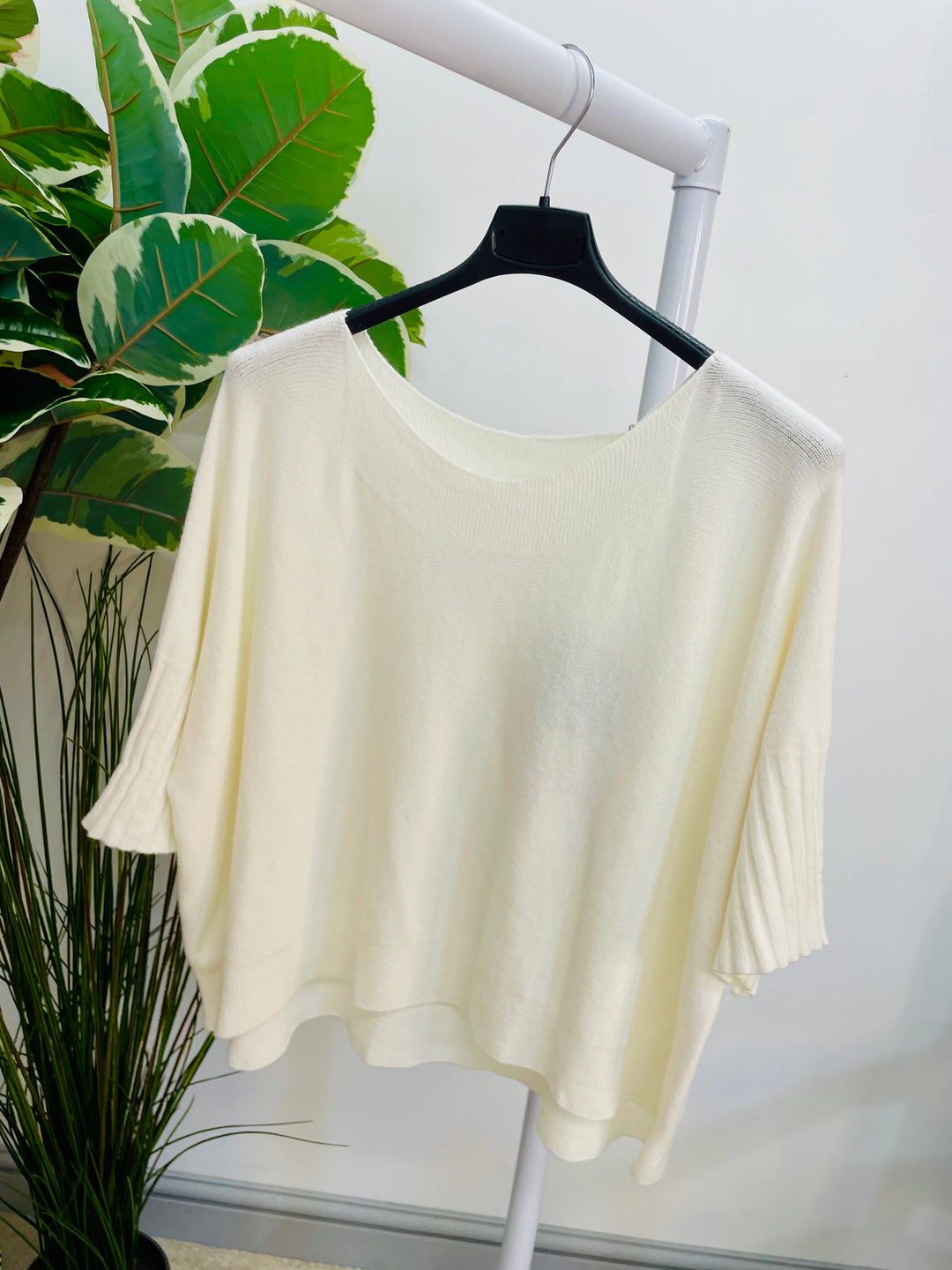 LADIES LOOSE FIT SHORT SLEEVE JUMPER - BROWN, WHITE, ORANGE, PINK, BLACK, BEIGE