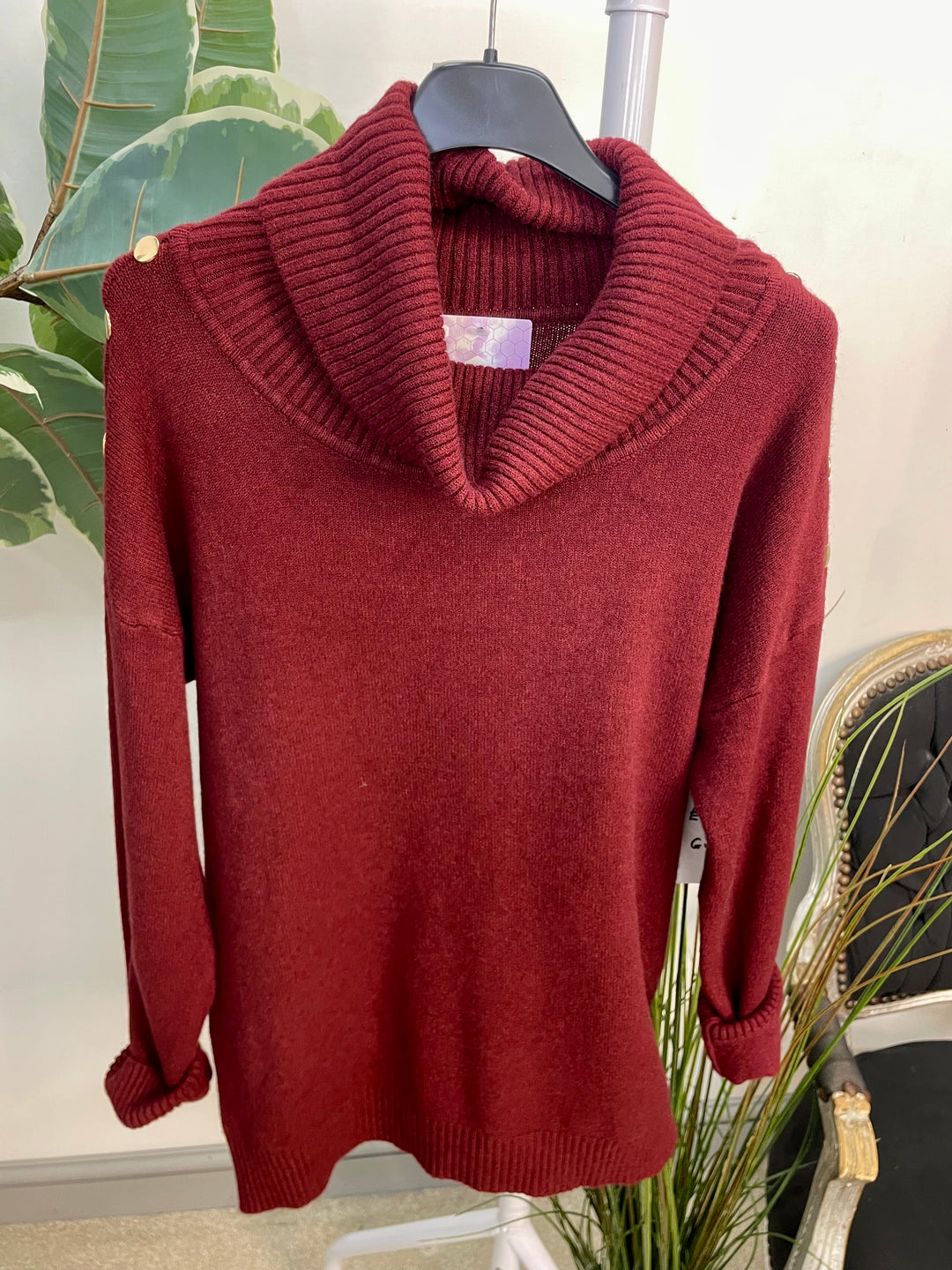 LADIES SOFT KNIT ROLL NECK JUMPER - WHITE, BLACK, BURGUNDY, BROWN & BEIGE