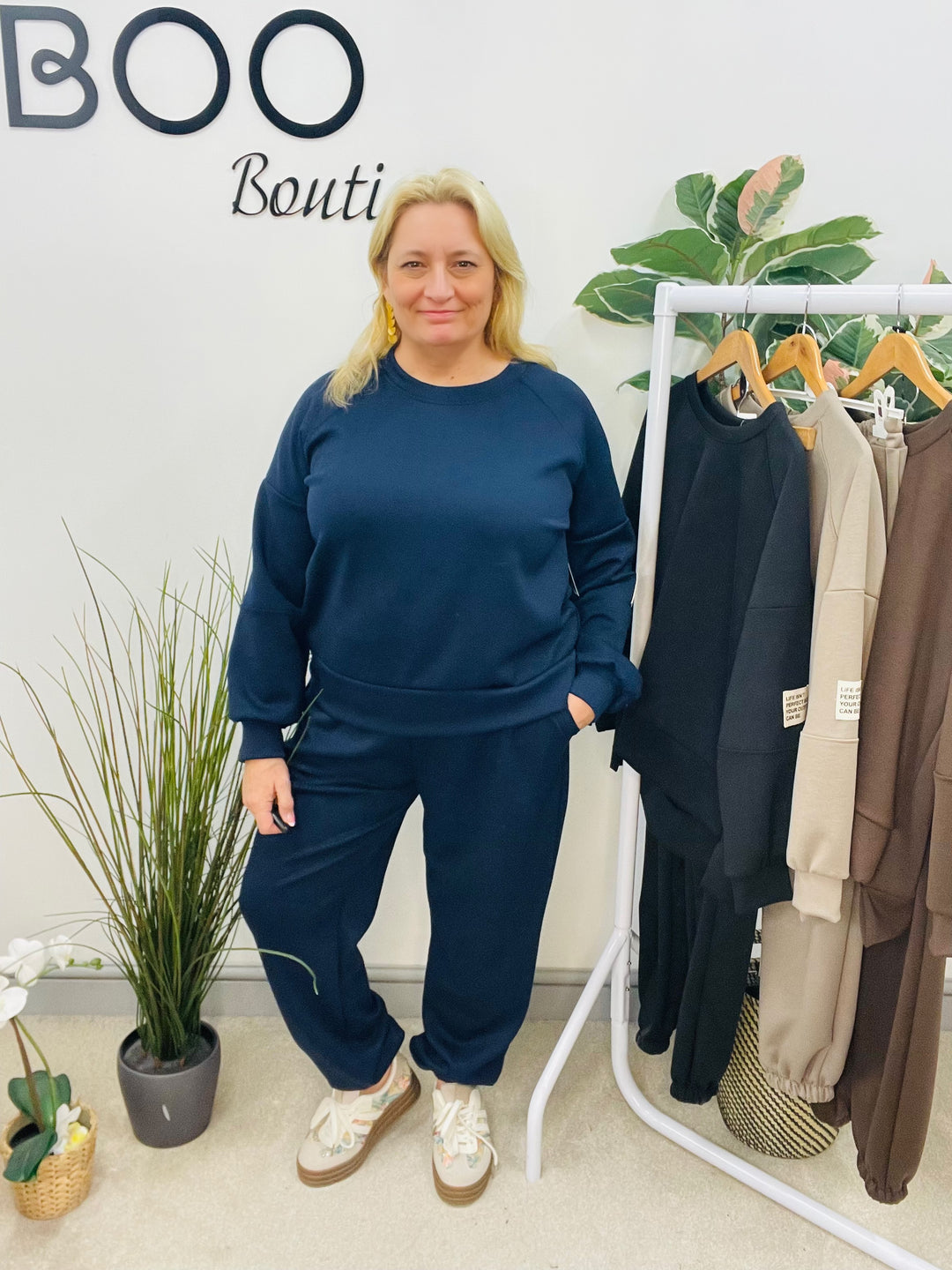 LADIES SCUBA JOGGER TROUSER CO ORD SET - BLACK, NAVY, MOCHA, BROWN