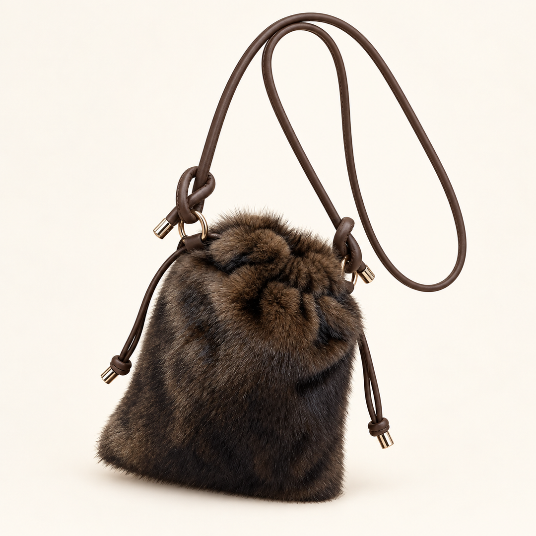 Womens Faux Fur Small Crossbody Going Out Bag - Brown, Leopard, Black & Fawn