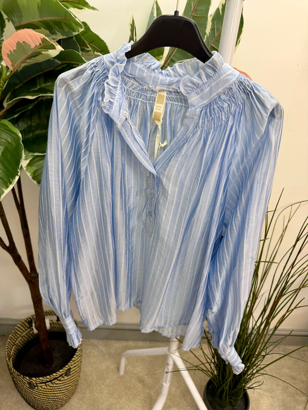 Ladies Fashion Stripe Shirt Blouse - Pink, Blue, Beige, White, yellow