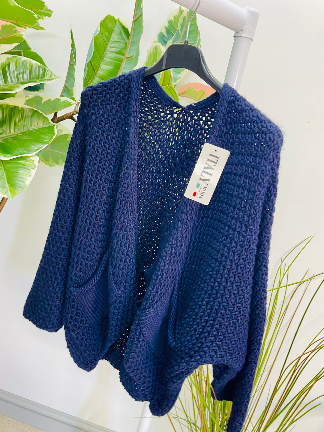 LADIES KNITTED BOLERO CARDIGAN - CREAM, PINK, NAVY, BLACK, OATMEAL, CAMEL, GREY