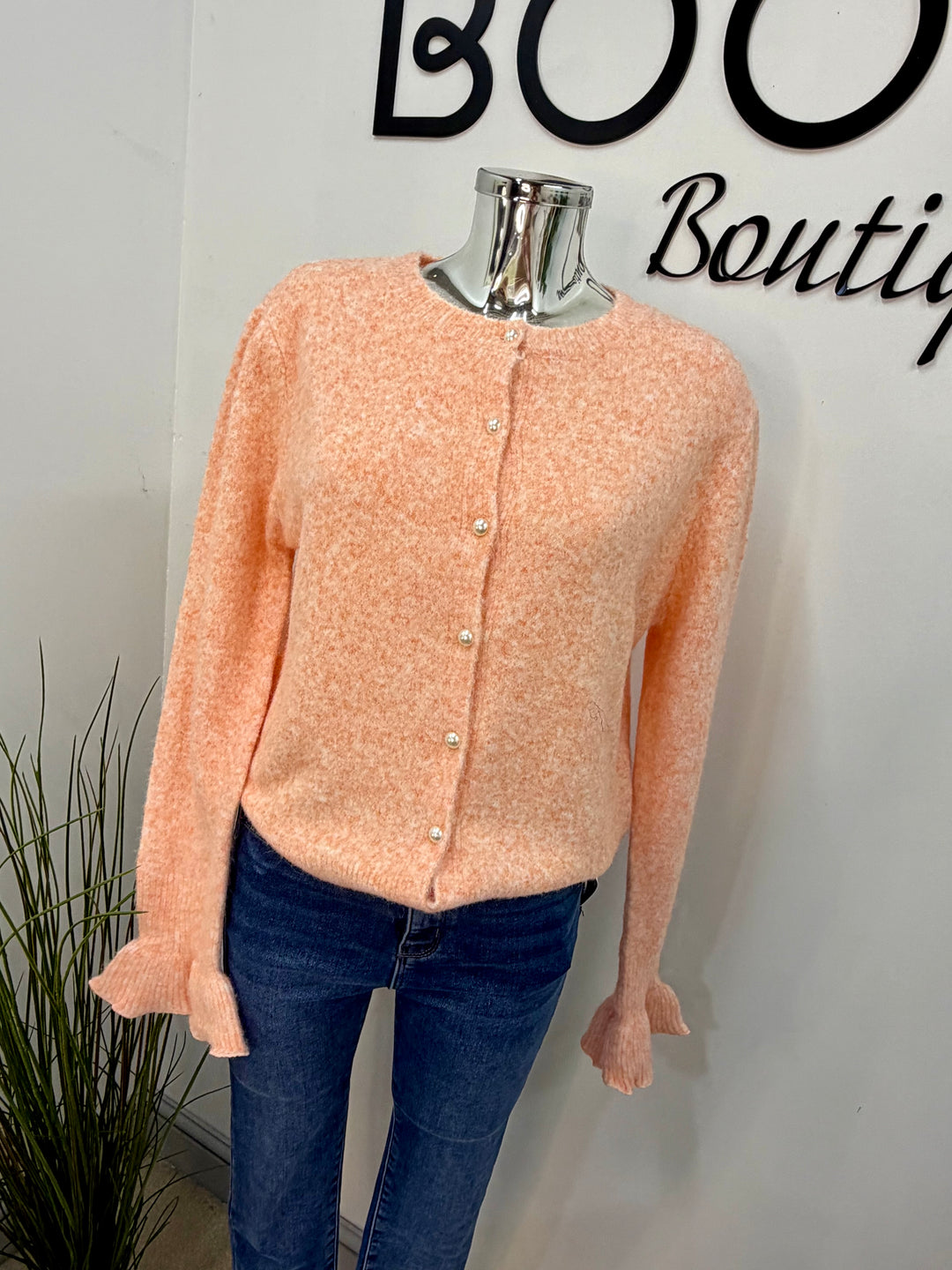 LADIES FASHION KNITTED CARDIGAN - BROWN, PEACH, PINK, BLUE & BEIGE