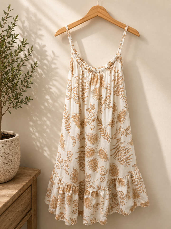 Ladies Summer Sun Dress - Navy, Blue, Wine, Pink, Orange, Beige, Khaki, Brown