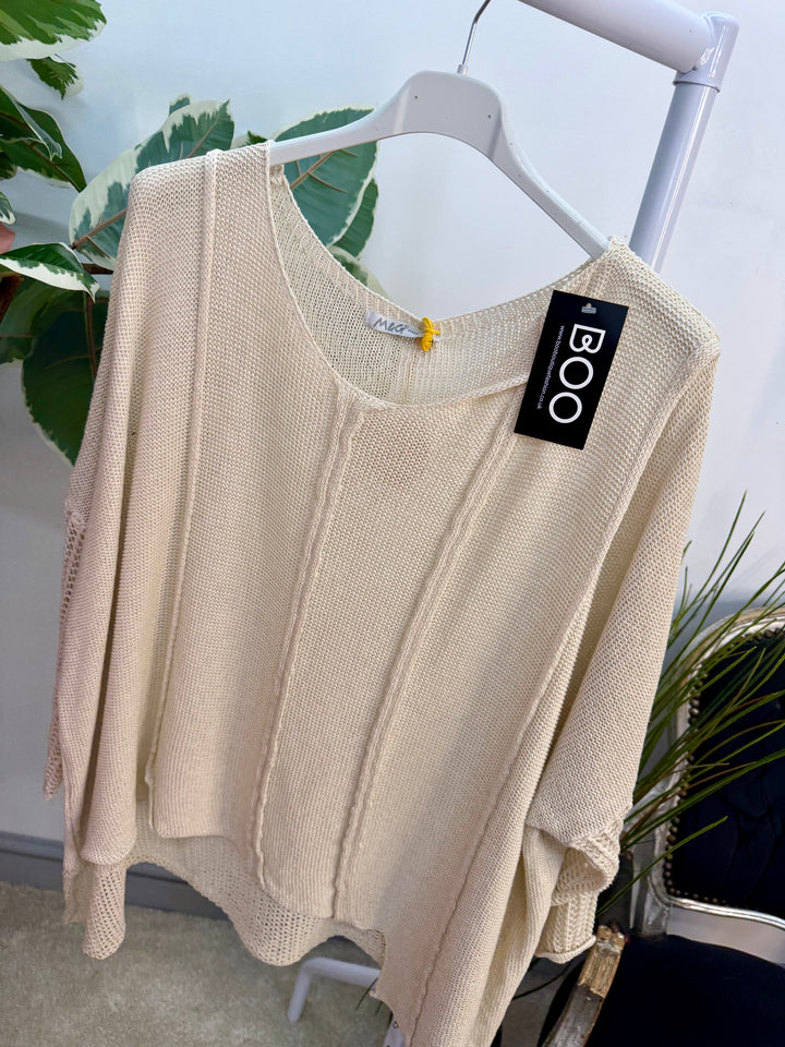 Ladies Fashion Oversize Top - yellow, beige, pink, white, fuschia and blue