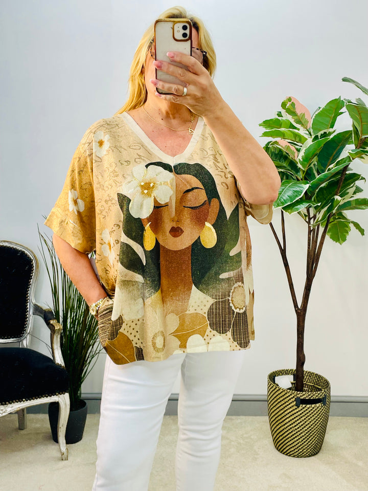 LADIES OVERSIZE LUREX FRIEDA TOP