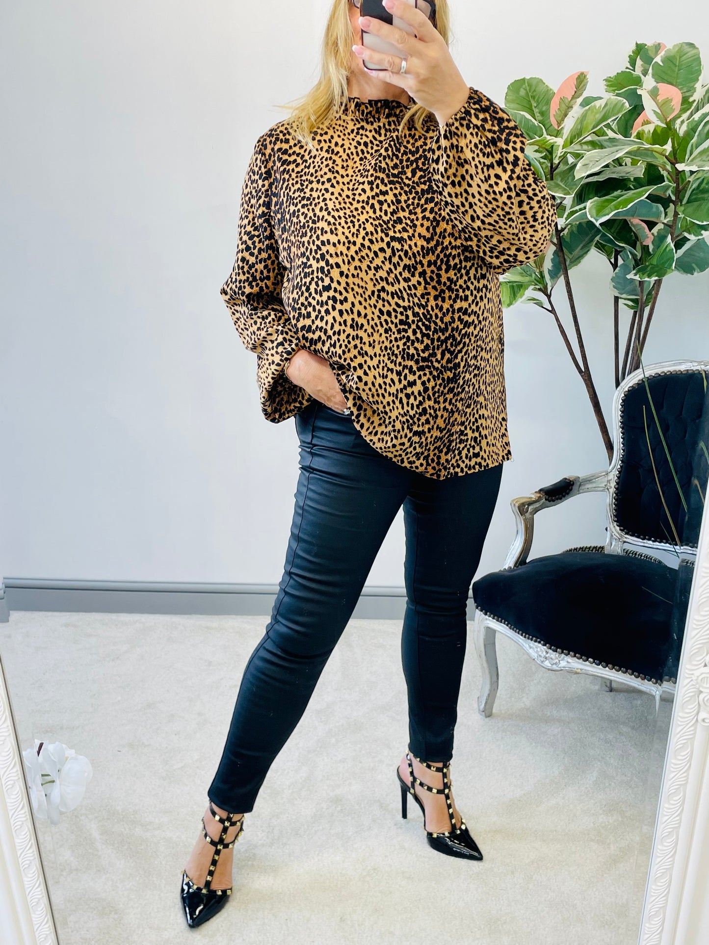The CHLOE leopard print blouse