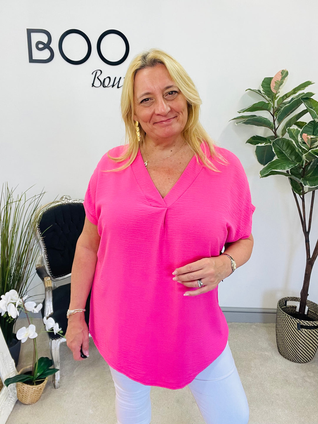 LADIES WOMENS CASUAL V NECK TOP - WHITE, BLACK, BLUE, PINK, YELLOW, NAVY, CORAL