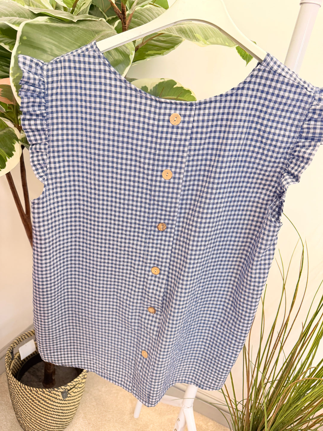 Ladies Gingham Check Summer Top - Pink, Denim Blue, Navy & Green
