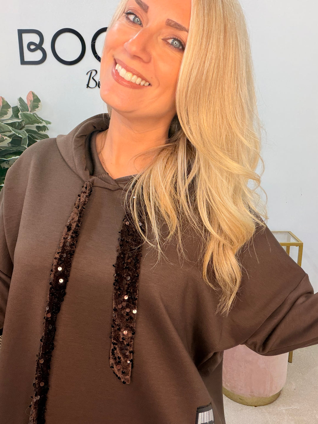 The PAULA scuba sequin hoodie top - 3 colours