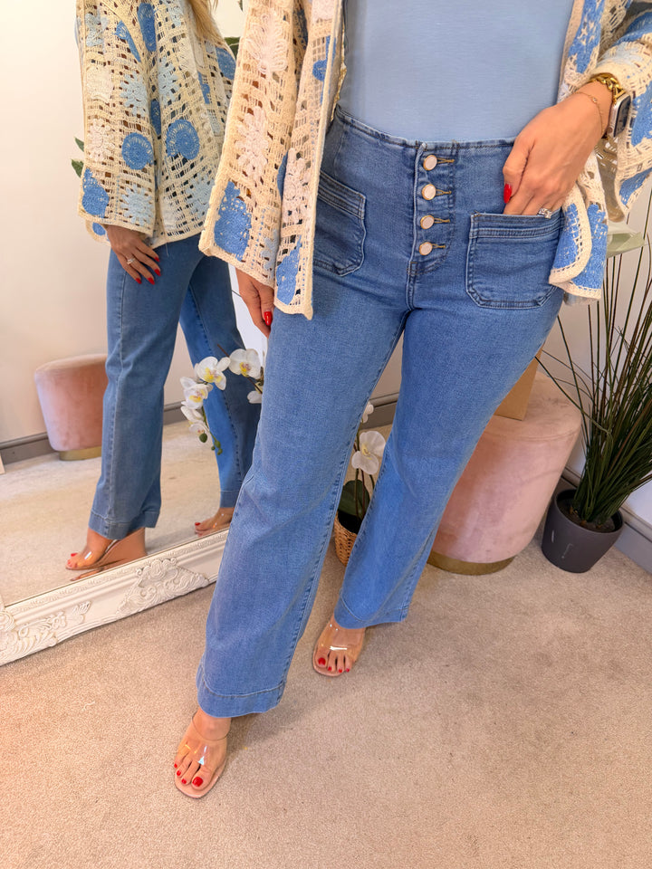 The THEA blue wide leg jeans - sizes 6 to 14