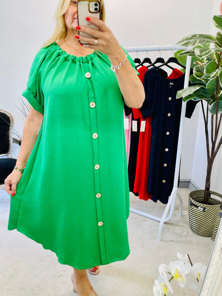 LADIES LOOSE FIT BARDOT SUMMER MIDI DRESS 