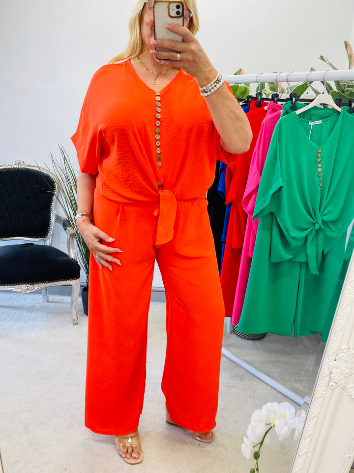 LADIES TROUSER CO ORD SET - BLACK, PINK, GREEN, BLUE, RED, ORANGE