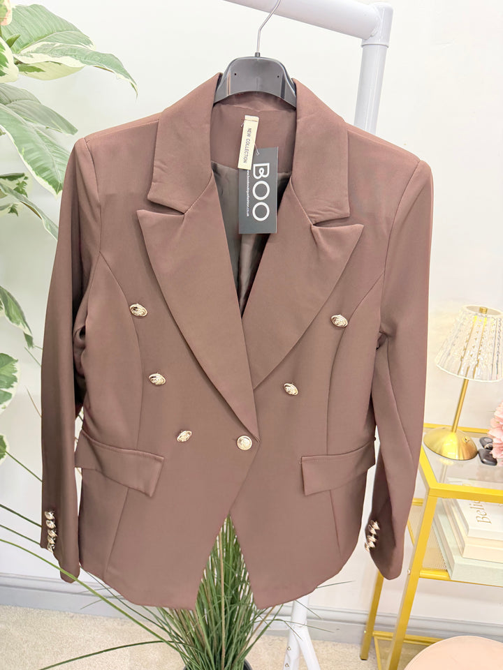 Ladies Fashion Blazer - White, Black, Navy, Brown & Camel