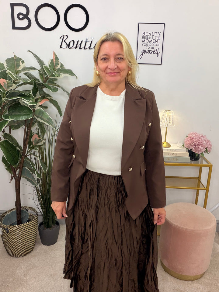 Ladies Fashion Blazer - White, Black, Navy, Brown & Camel