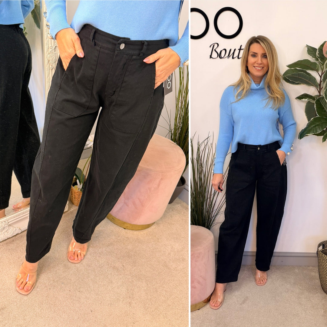 Ladies Fashion Balloon Leg Magic Trousers - pink, black, white & beige