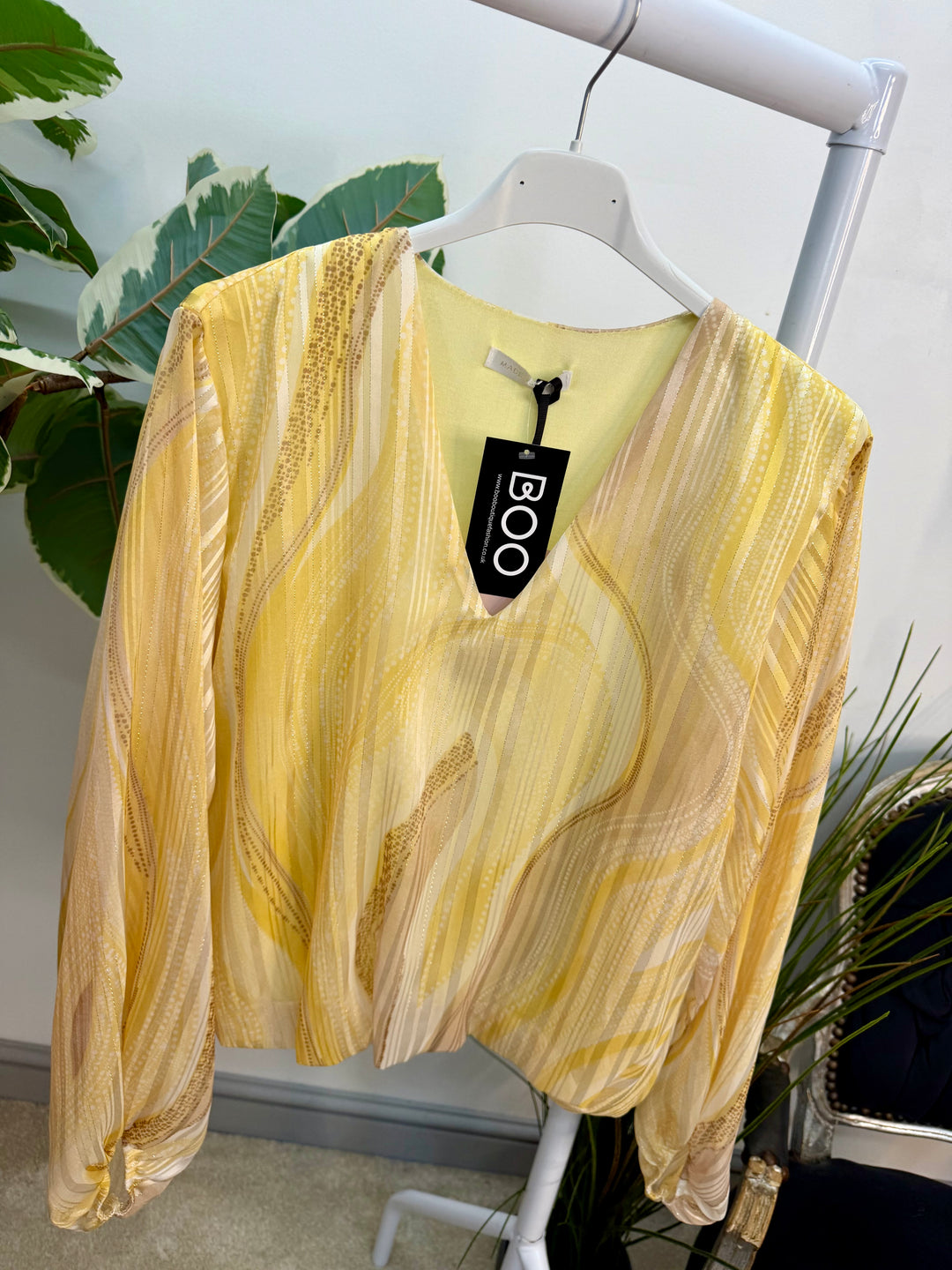 Ladies Fashion Chiffon Long Sleeve Top - black, yellow, pink & navy