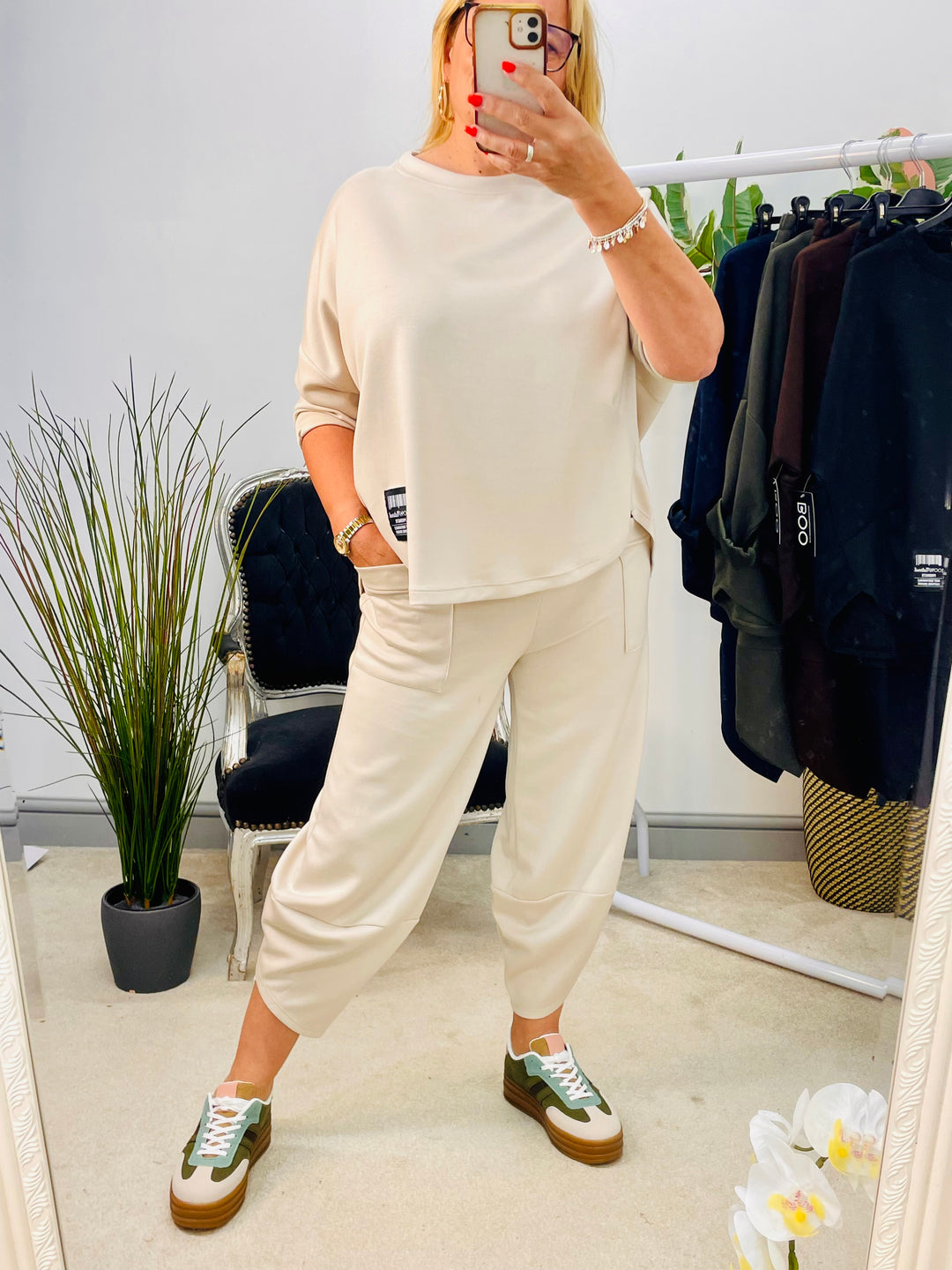 LADIES SCUBA TROUSER CO ORD - NAVY, BLACK, KHAKI, BROWN & BEIGE