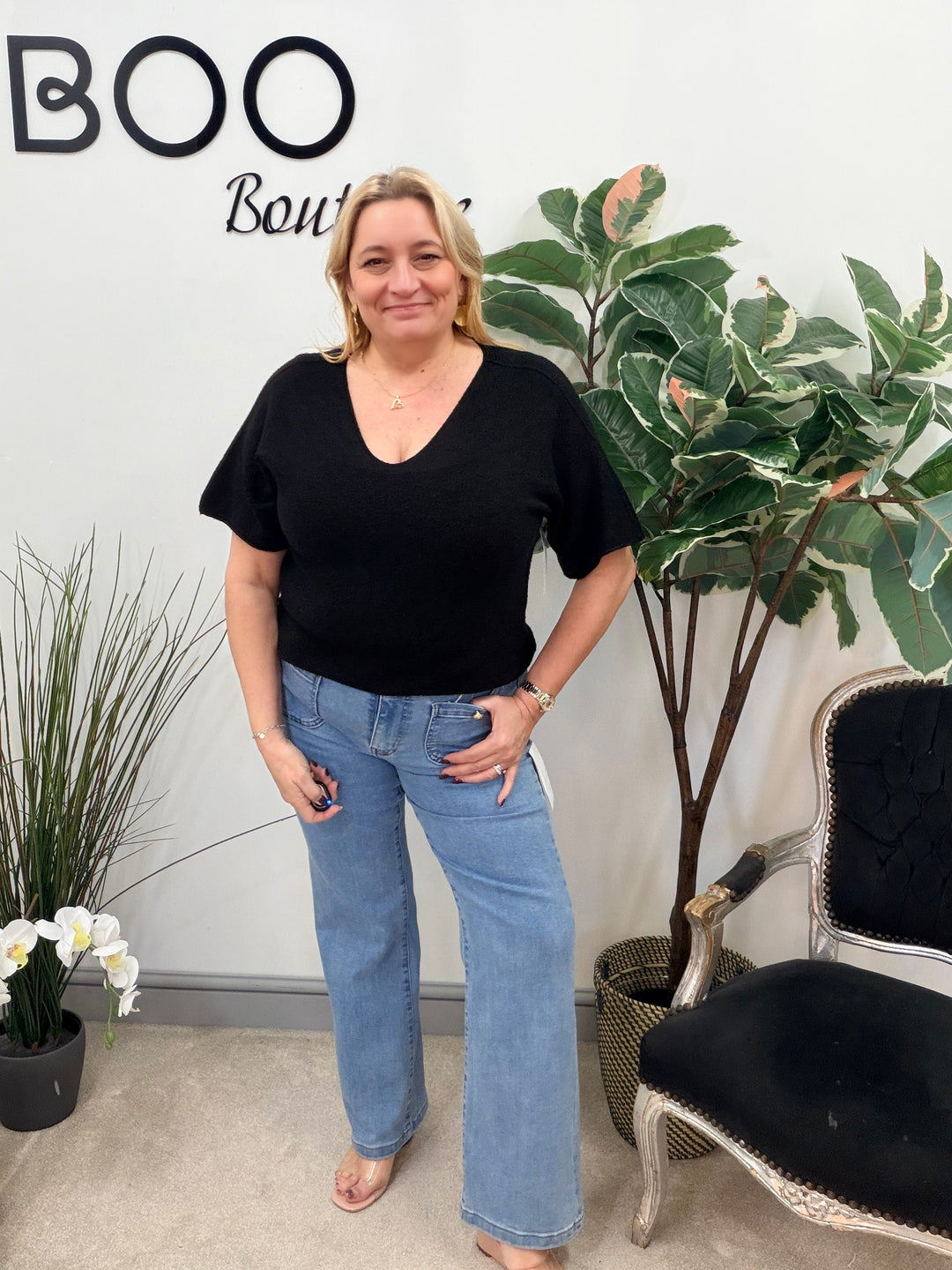 Ladies Short Sleeve Jumper - pink, white, mint, beige, black, coral, lemon