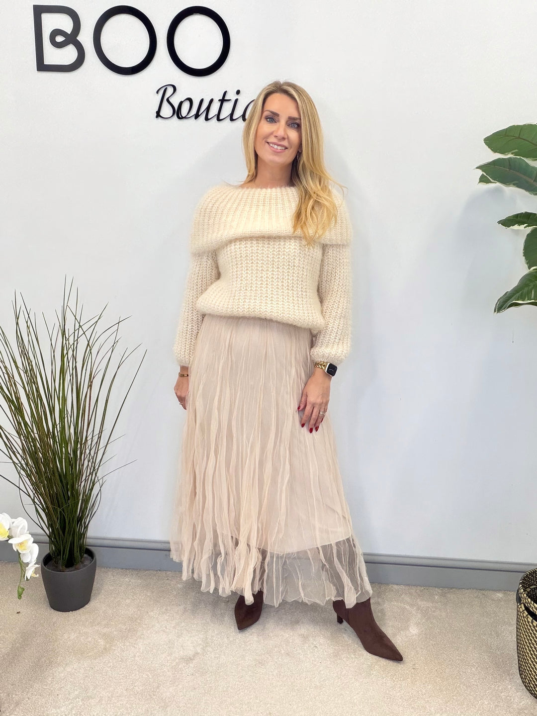 LADIES NET FAIRY MAXI SKIRT - BLACK, BERRY, KHAKI, BEIGE & PINK