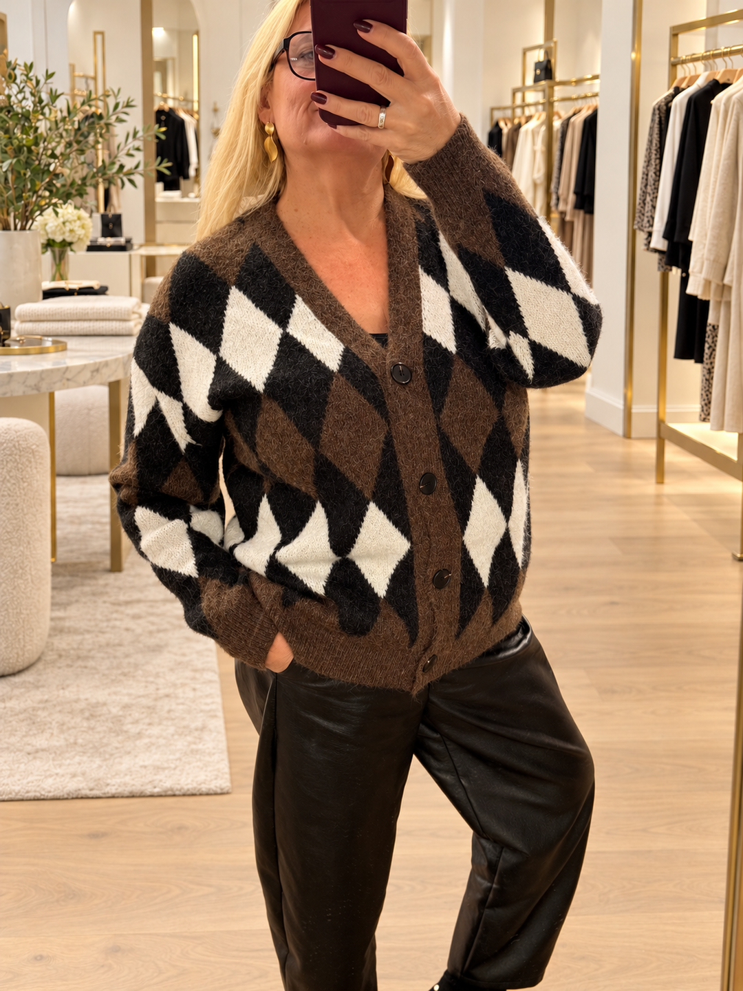 The SALLY diamond knit cardigan - 2 colours
