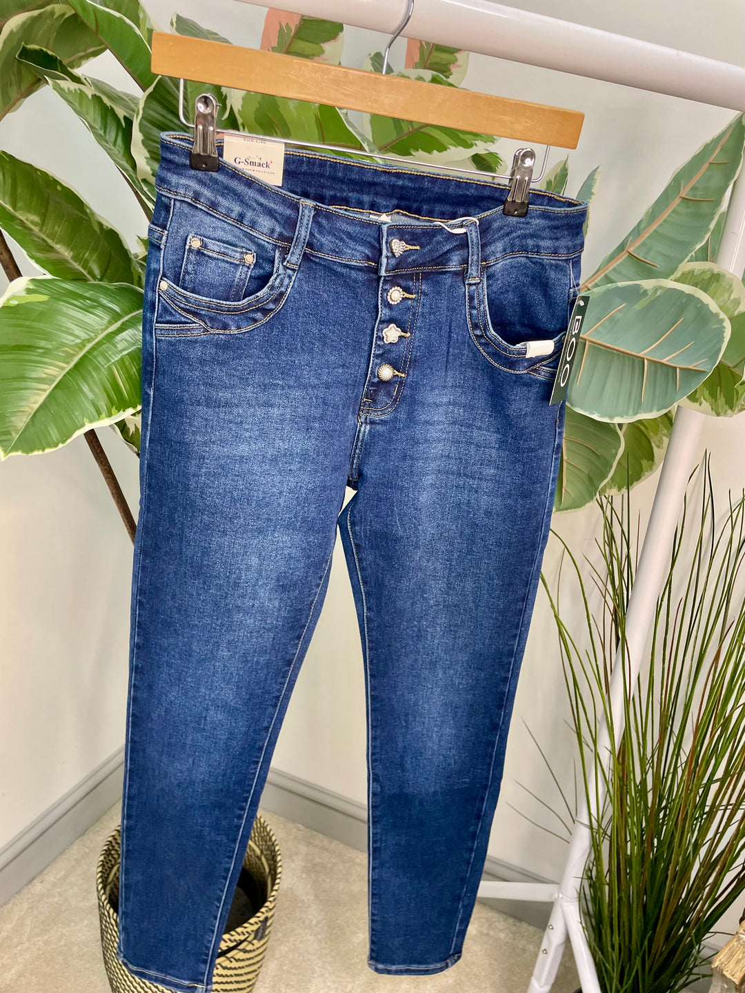 LADIES BLUE DENIM SKINNY JEANS - SIZES 10, 12, 14, 16, 18, 20