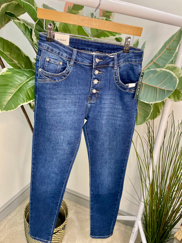 LADIES BLUE DENIM SKINNY JEANS - SIZES 10, 12, 14, 16, 18, 20