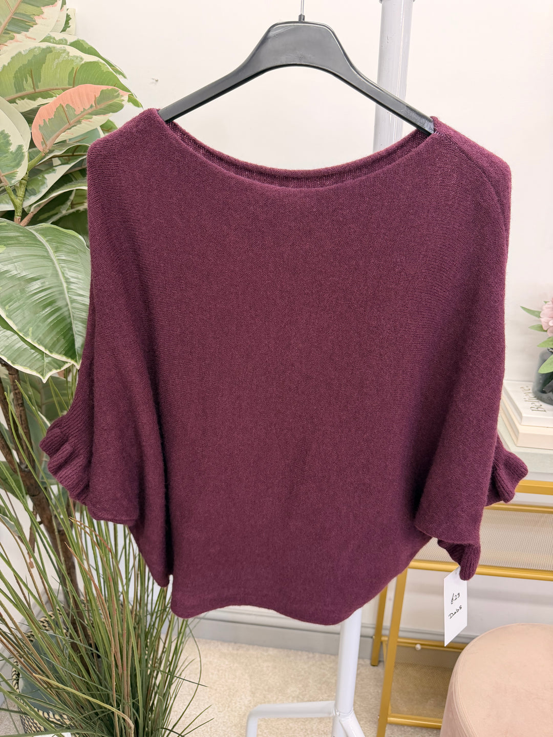 Ladies Fashion Slouch Jumper - black, orange, blue, white, plum, wine, brown