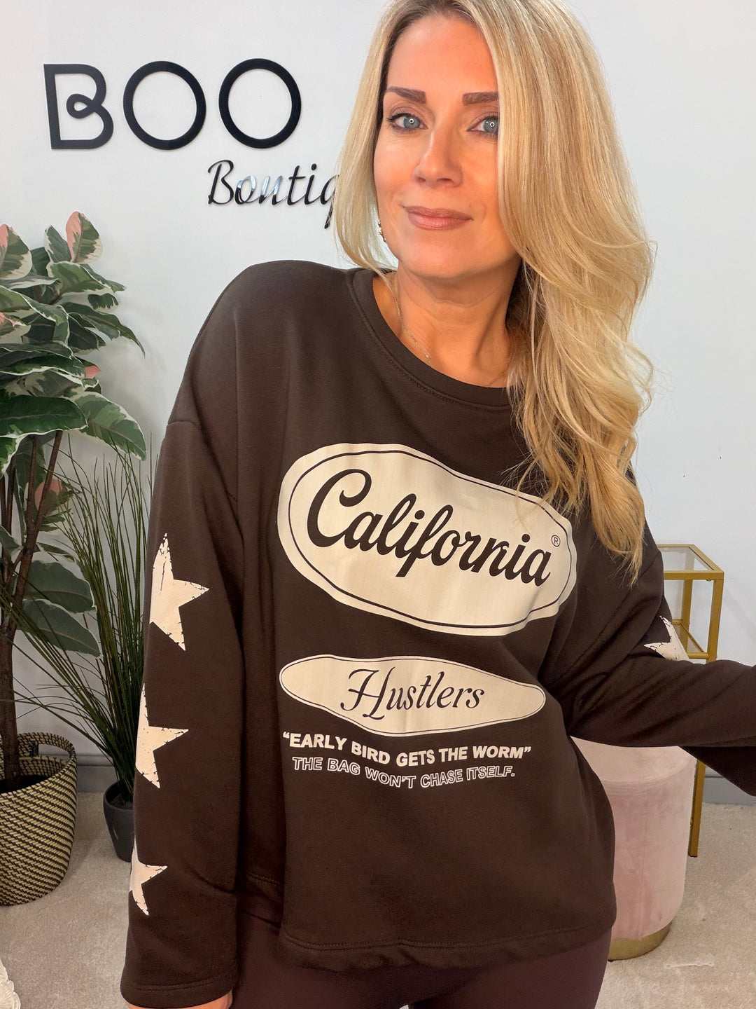 The TESSA cotton sweatshirt ‘California’ logo top - 3 colours