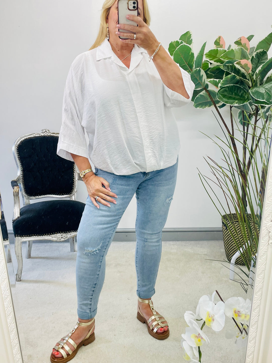 LADIES WOMENS SUMMER TOP BLOUSE - WHITE, BLACK, KHAKI, BLUE, PINK & NAVY