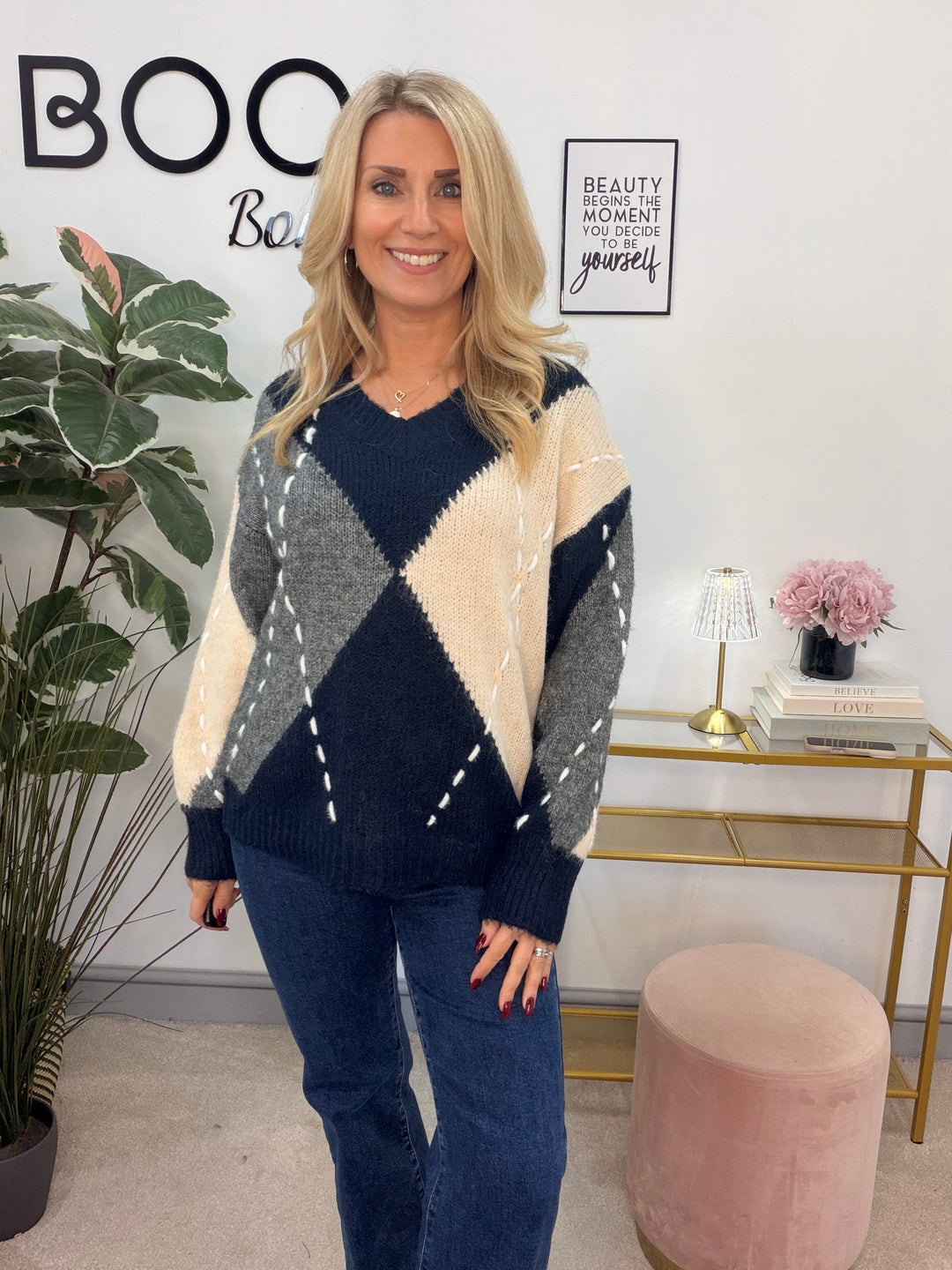 The SUZANNE diamond cricket jumper - 2 colours
