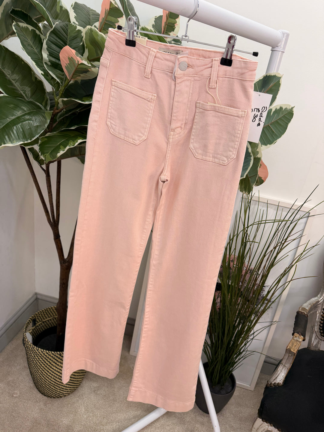 The ADDIE pink wide leg jeans - sizes 6 to 14