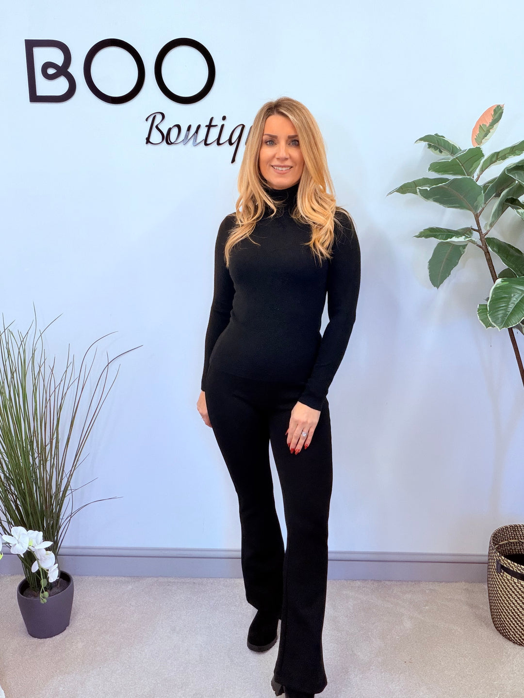 LADIES FASHION ROLL NECK JUMPER - BLACK, WHITE, LEMON, PINK, BLUE, BROWN & BEIGE