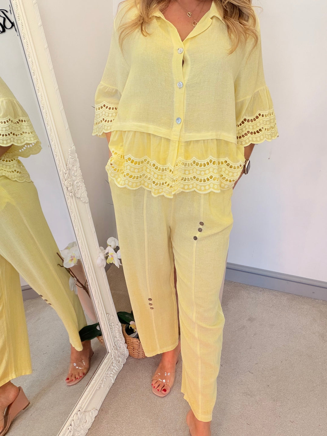 Ladies Tapered Leg Teabag Linen Ankle Grazer Trousers - Lemon, Black, Blue, Green, Beige, Turquoise & White