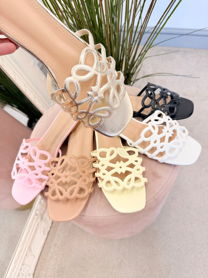 Ladies Fashion Swirl Flat Slider Sandals