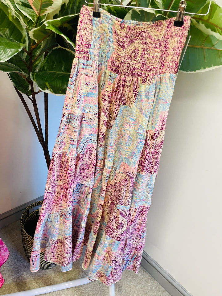 LADIES WOMENS BOHO SUMMER SKIRT DRESS