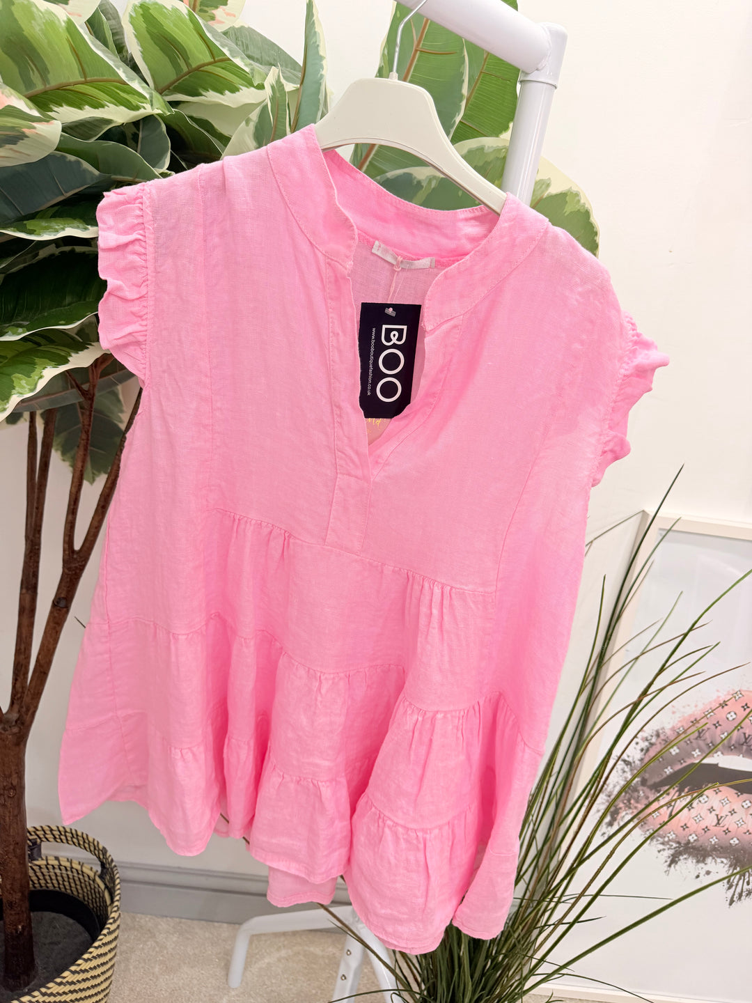 Ladies Fashion Smock Summer Top - White, Pink, Lemon, Blue