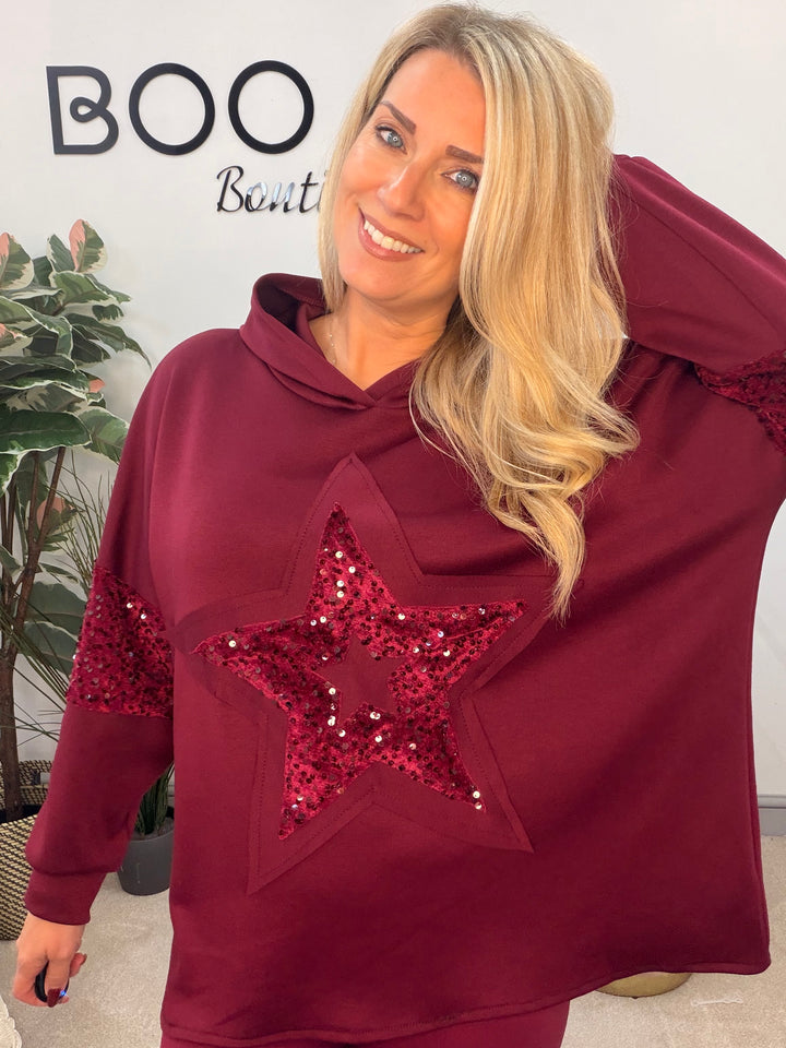 The JUDY scuba sequin hoodie top - 4 colours