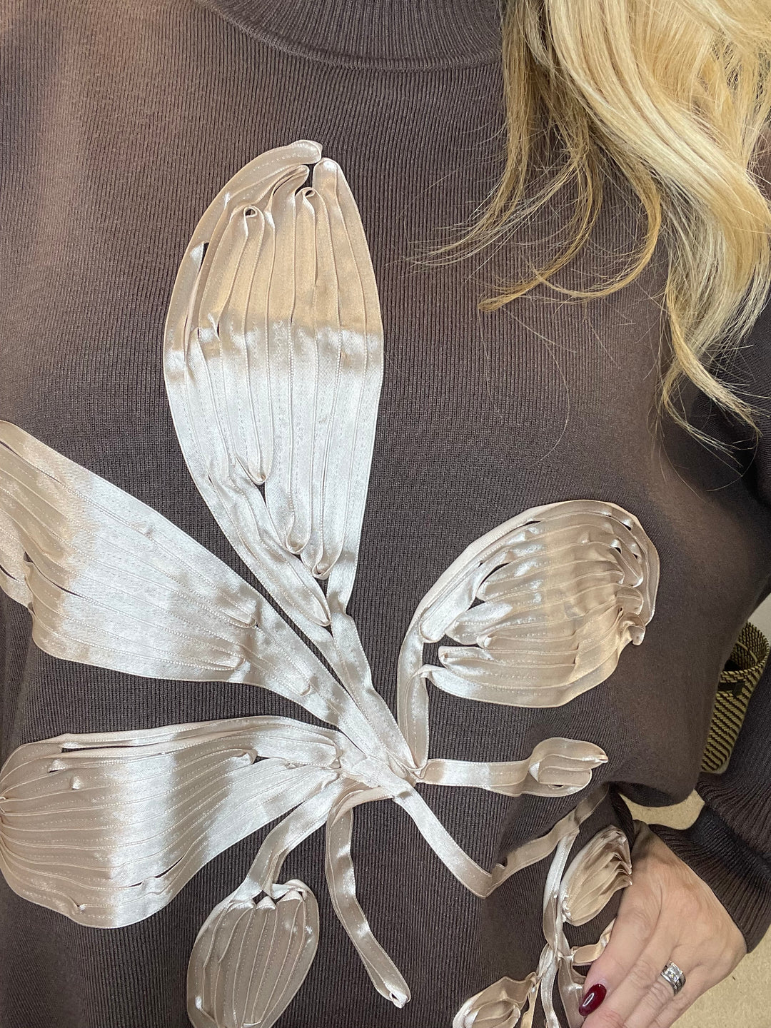 LADIES OVERSIZE LOOSE FIT JUMPER SWEATER BROWN