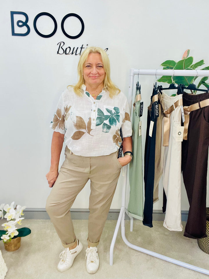 LADIES STRETCH CASUAL MAGIC TROUSERS - BROWN, KHAKI, BEIGE, TAUPE & BLACK