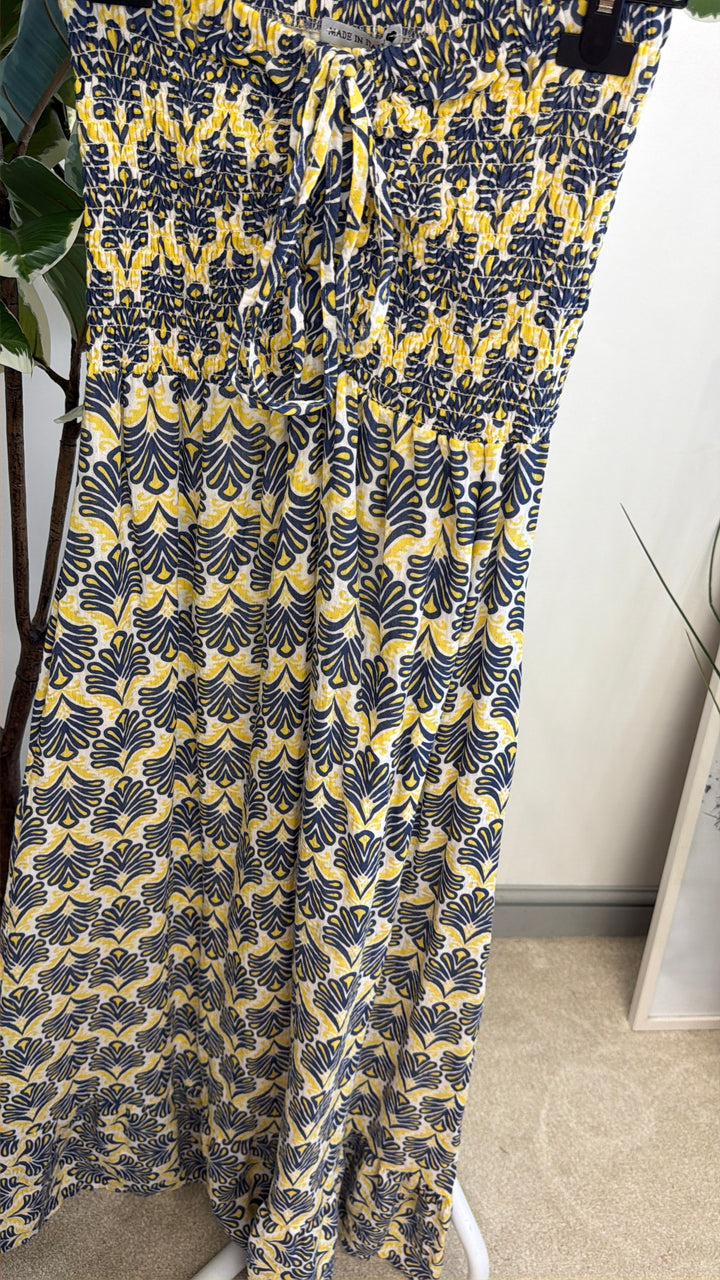 Ladies Fashion Summer Strapless Maxi Dress - Pink, Yellow, Orange, Green, Navy
