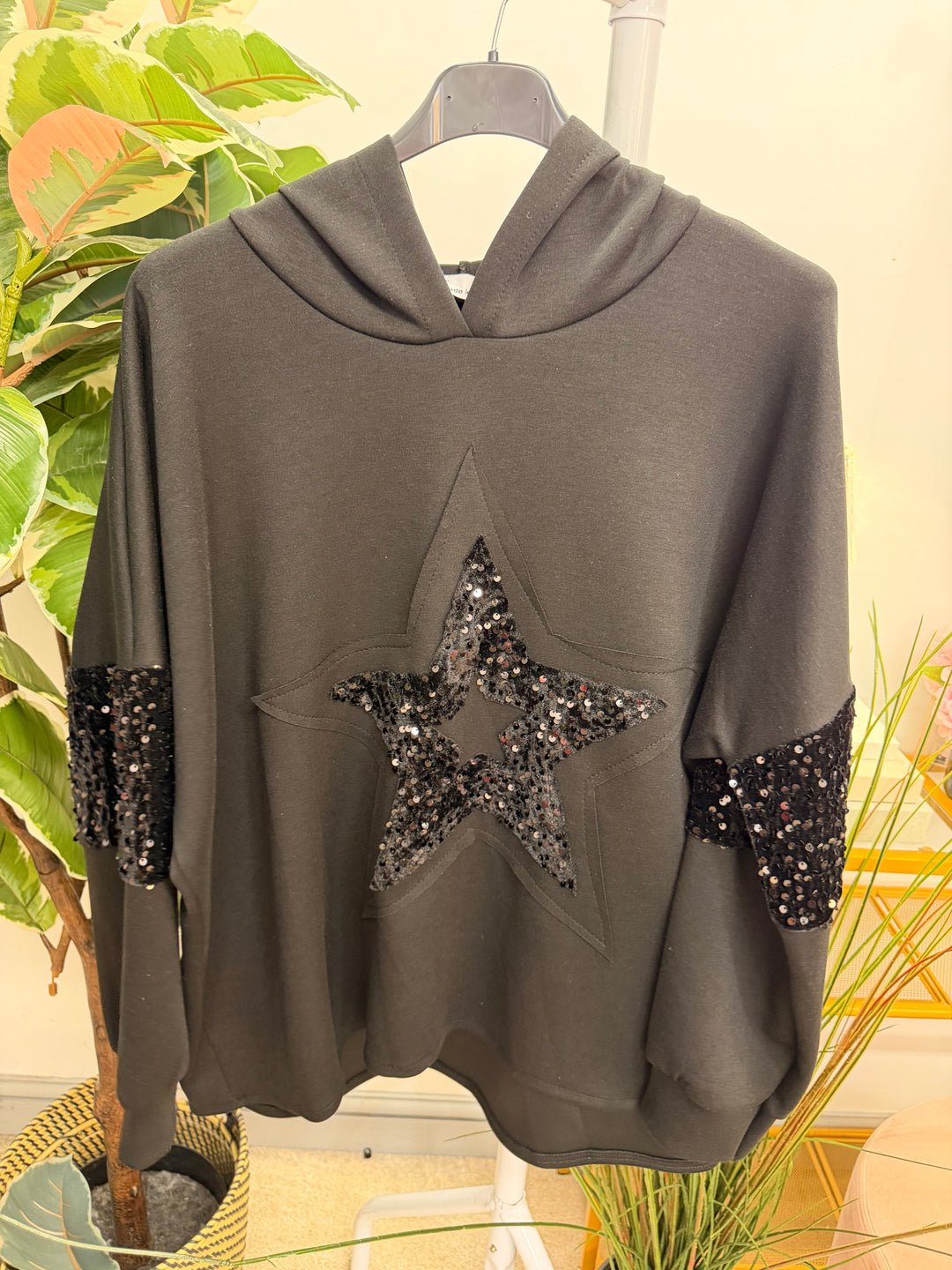 The JUDY scuba sequin hoodie top - 4 colours