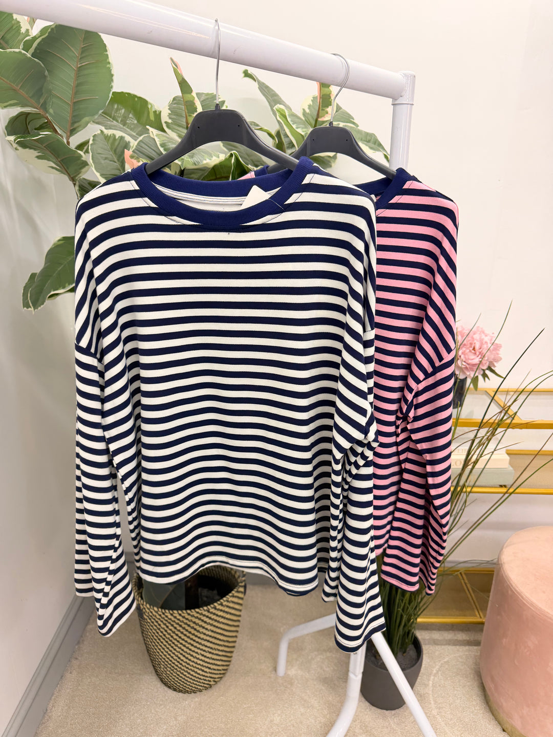 The BRONTY stripe long sleeve t shirt top - 2 colours