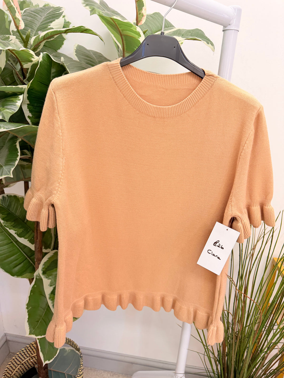Ladies Fashion Short Sleeve Jumper - Black, Lime, White, Brown & Camel