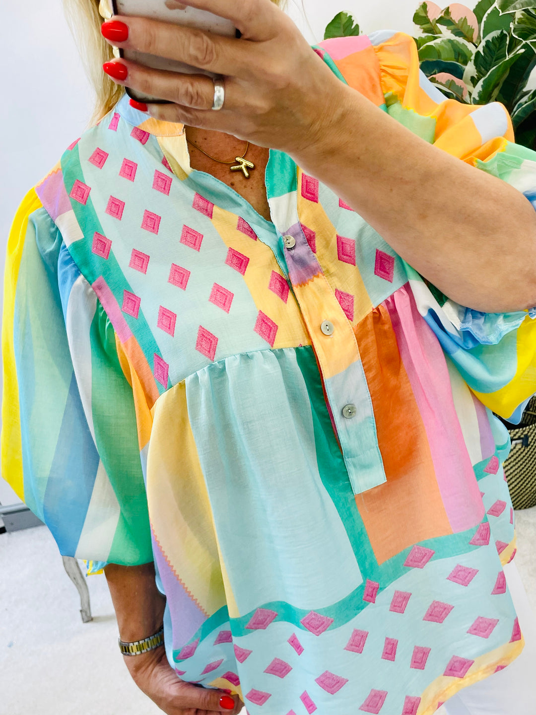 LADIES BRIGHT PASTEL BLOUSE LOOSE FIT TOP