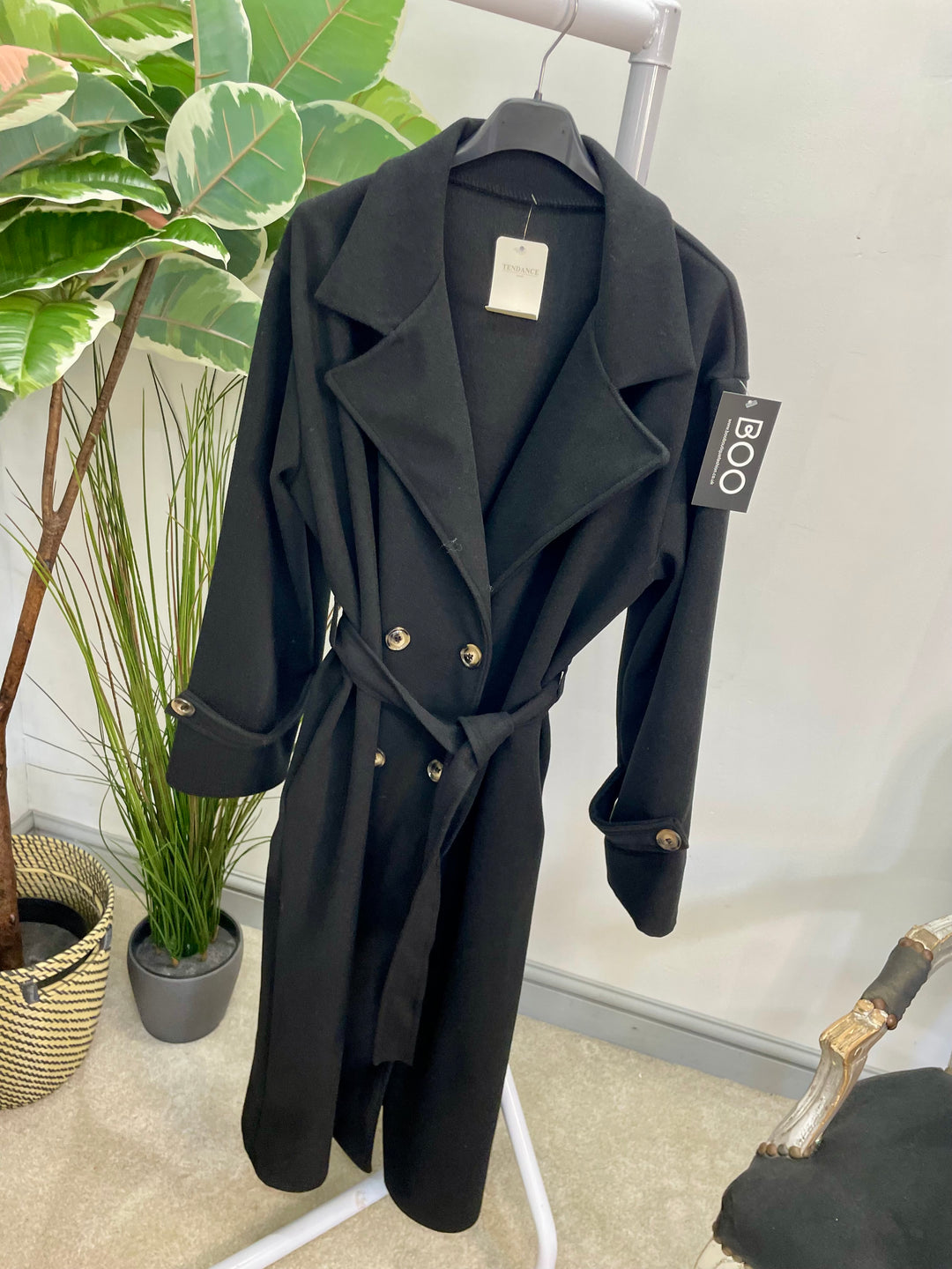 LADIES TIE BELT DUSTER COAT - BEIGE, MOCHA, BROWN & BLACK