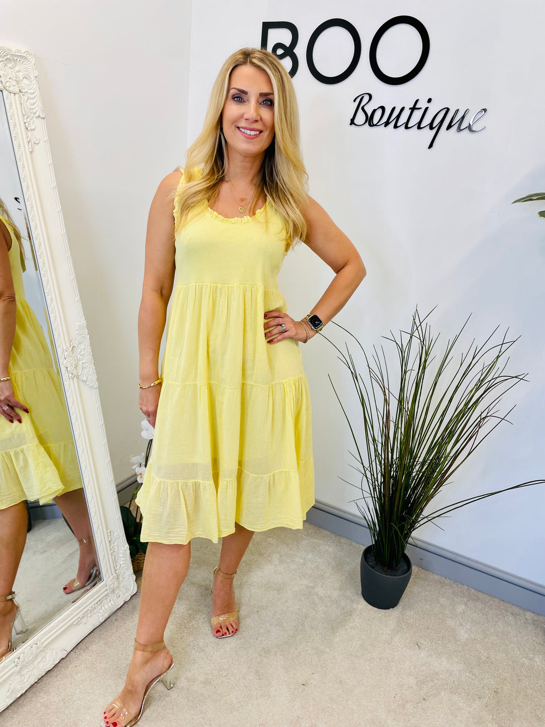 LADIES COTTON SUMMER EASY TO WEAR DRESS - YELLOW, FUSCHIA PINK, KHAKI, DARK BEIGE, BROWN, LIGHT BEIGE, WHITE, CORAL, WHITE, NAVY