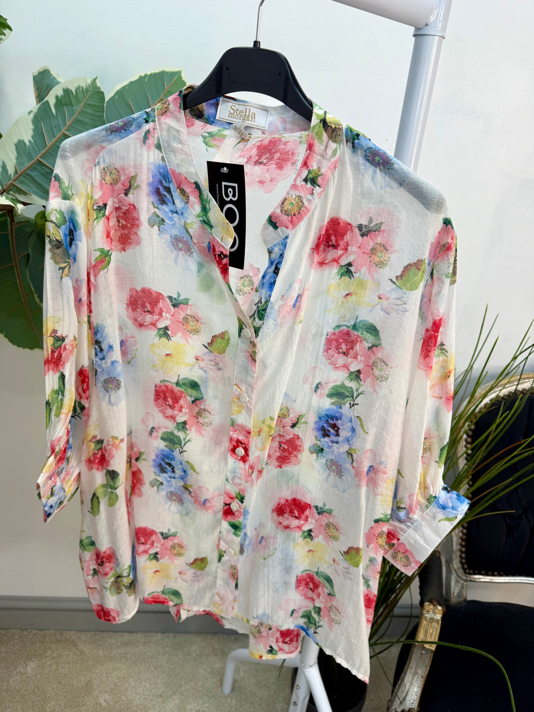 Ladies Fashion Pretty Floral Print Blouse Top